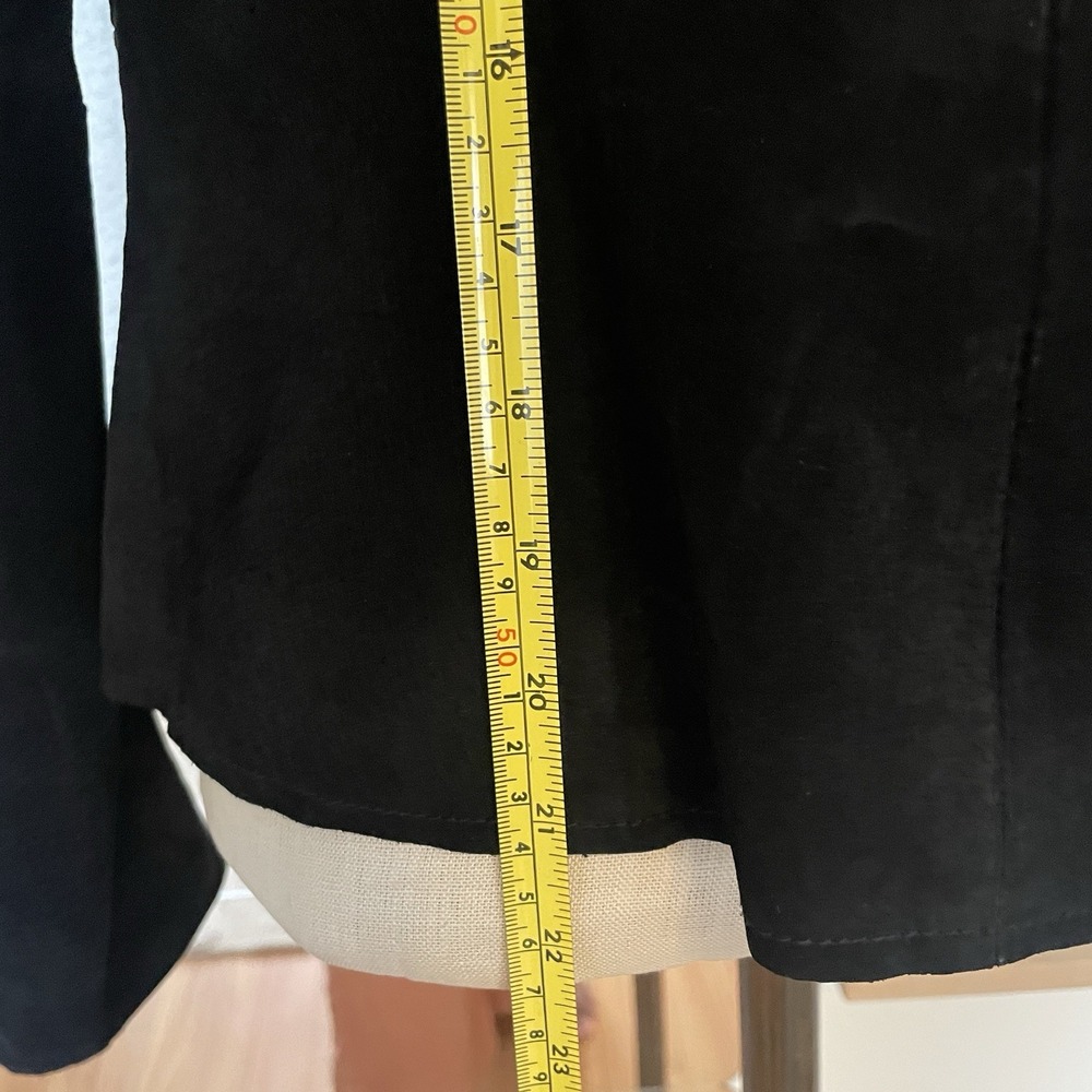 Anne Klein Black Genuine Suede Leather Blazer Jacket Womens‎ Medium - Picture 4 of 6
